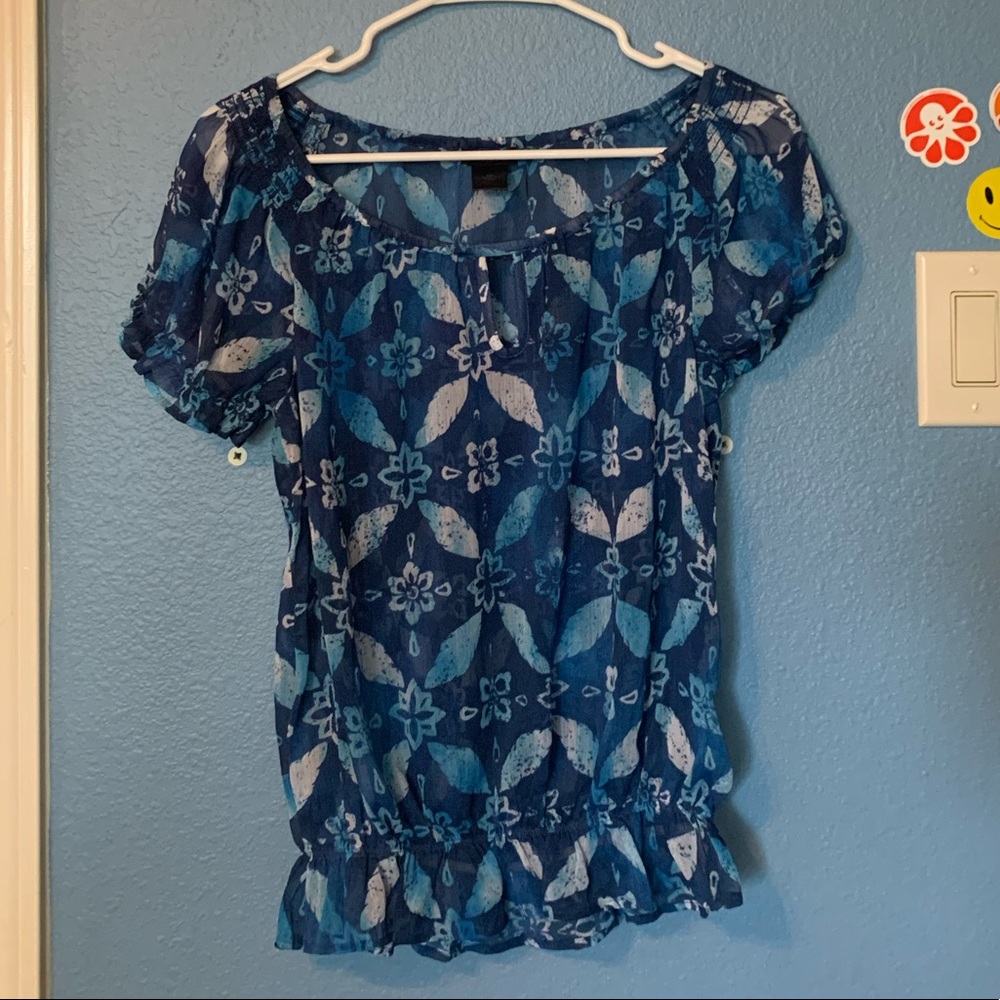 Sheer floral blouse